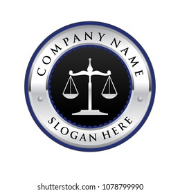 Circular Law Emblem Symbol Logo Design