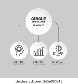 Circular layout diagram with 4 list of steps, circular layout diagram infographic element template