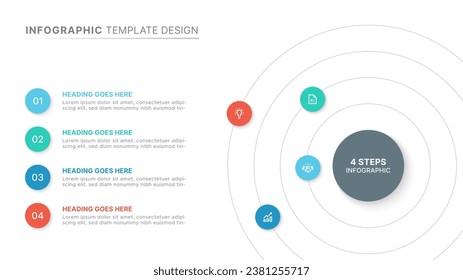Circular Layout Round Infographic Design Template with 4 Options