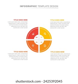 Circular Layout Round Matrix Infographic Design Template with 4 Options