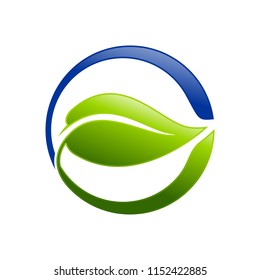 Circular Leaf Eco Friendly Symbol Logo Design