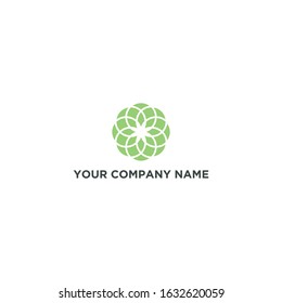 Circular leaf letter with mint green color