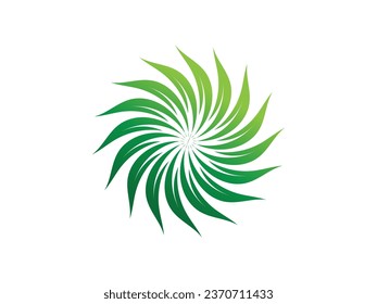 Ilustraciones de diseño coloreadas con el logotipo de la hoja circular