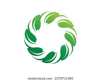 Circular Leaf logo gradient colorful design illustrations