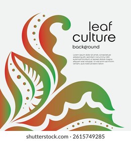 circular leaf motif background vector
