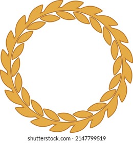 Circular leaf pattern. Golden award round frame