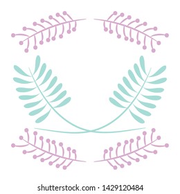circular leafs crown frame boho style
