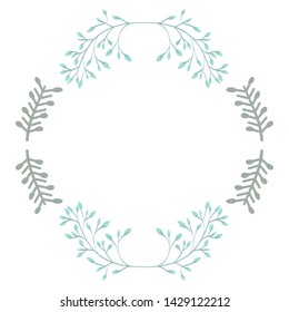 circular leafs crown frame boho style