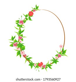 Zirkuläre Blätter und Blumen. Vektorgrafik