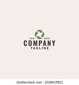 vector de diseño de logotipo de hojas circulares.