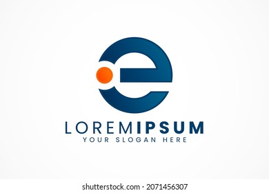 circular letter e logo template