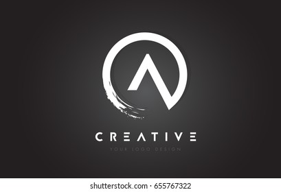 A Circular Letter Logo with Circle Brush Design and Black Background.