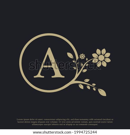 Circular Letter A Monogram Luxury Logo Template Flourishes. Suitable for Natural, Eco, Jewelry, Fashion, Personal or Corporate Branding.