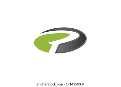 circular letter P vector logo template