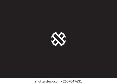 Circular Letter X cross Monogram with black background. 