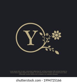 Circular Letter Y Monogram Luxury Logo Template Flourishes. Suitable for Natural, Eco, Jewelry, Fashion, Personal or Corporate Branding.