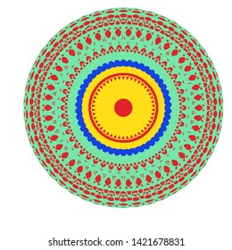 Circular Light Color Decorative Motifs in Indian Colors
