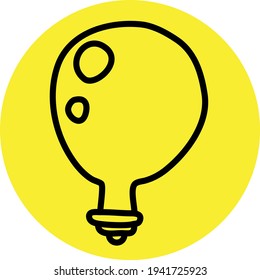 Circular lightbulb, illustration, vector on a white background