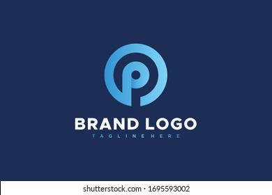 Circular Line Abstract Letter P Logo. Usable for Business and Technology Logos. Flat Vector Logo Design Template Element.