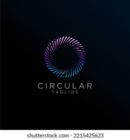 Circular Line Geometric vector illustration Logo Design Template