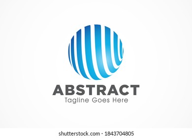 circular line globe vector logo