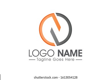 circular line logo letter n concept