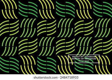 Circular Line Shapes Green and Yellow Colors Geometric Pattern Abstract Pattern Seamless Pattern