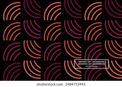 Circular Line Shapes Orange and Purple Colors Geometric Pattern Abstract Pattern Seamless Pattern