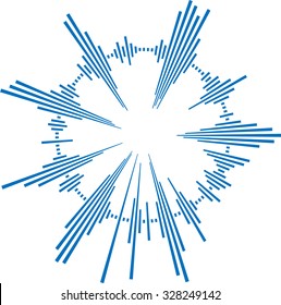 Circular Line Vector Equalizer . Abstract Music Wave Sound Background . 