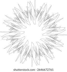 circular line vector logo illustration against white background