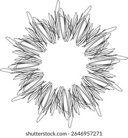 Ilustración de logotipo de Vector de línea circular sobre fondo blanco 