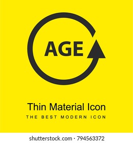 circular line with word age in the center bright yellow material minimal icon or logo design