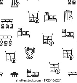 Modelo De Economía Circular Y Lineal Vector De Patrón De Línea Delgada Ilustración Sin Margen