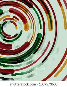 Circular lines circles, geometric abstract background. Vector illustration
