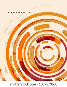 Circular lines circles, geometric abstract background. Vector illustration