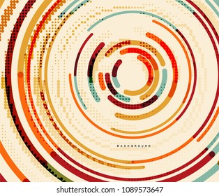 Circular lines circles, geometric abstract background. Vector illustration
