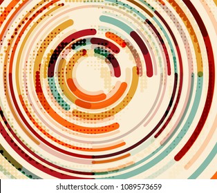 Circular lines circles, geometric abstract background. Vector illustration