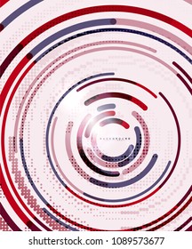 Circular lines circles, geometric abstract background. Vector illustration