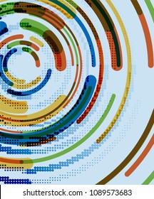 Circular lines circles, geometric abstract background. Vector illustration