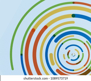 Circular lines circles, geometric abstract background. Vector illustration