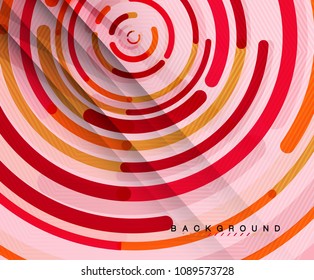 Circular lines circles, geometric abstract background. Vector illustration