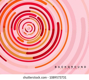 Circular lines circles, geometric abstract background. Vector illustration