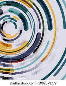Circular lines circles, geometric abstract background. Vector illustration