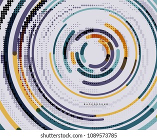 Circular lines circles, geometric abstract background. Vector illustration