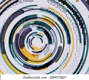 Circular lines circles, geometric abstract background. Vector illustration
