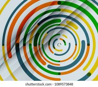 Circular lines circles, geometric abstract background. Vector illustration