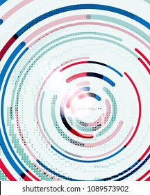 Circulación de líneas, fondo abstracto geométrico. Ilustración del vector