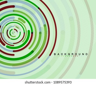 Circular lines circles, geometric abstract background. Vector illustration
