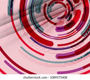 Circular lines circles, geometric abstract background. Vector illustration