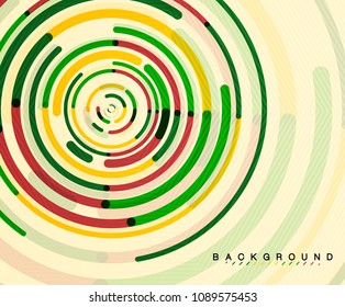 Kreislinien, Kreise, geometrischer abstrakter Hintergrund. Vektorgrafik
